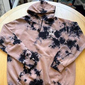 Jeffree Star Tie Die Hoodie Brown Black Star Logo Streetware Size L